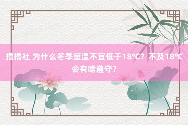 撸撸社 为什么冬季室温不宜低于18℃？不及18℃会有啥遵守？